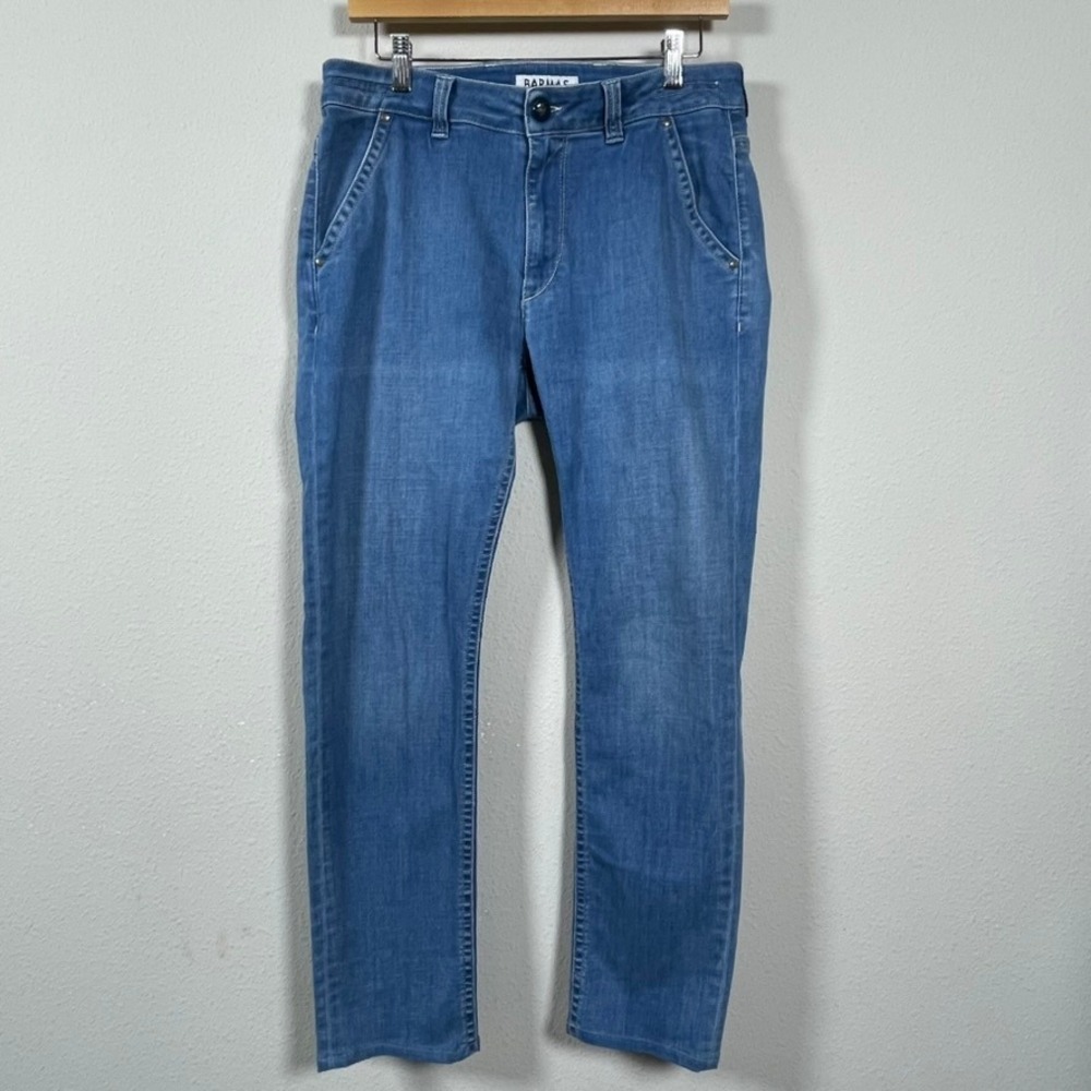 Barmas Slim Fit Jeans Mens 33x29 Blue Selvedge Denim Slant Pocket Casual Pants